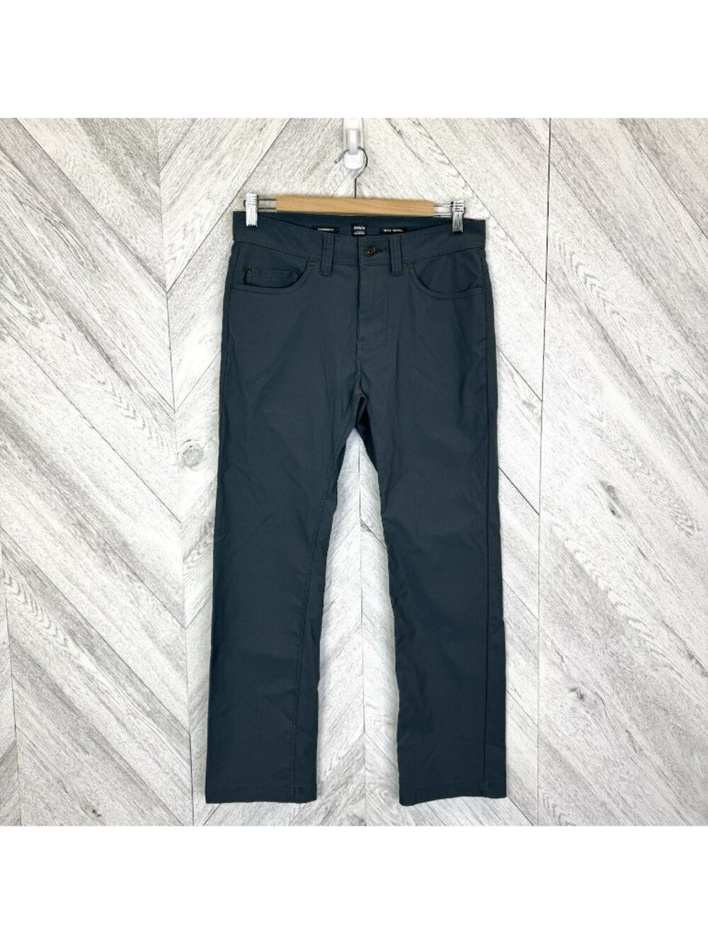 prAna Brion Pants Standard Fit Mens Size 30x28 Gray Blue Outdoor Hiking Gorpcore